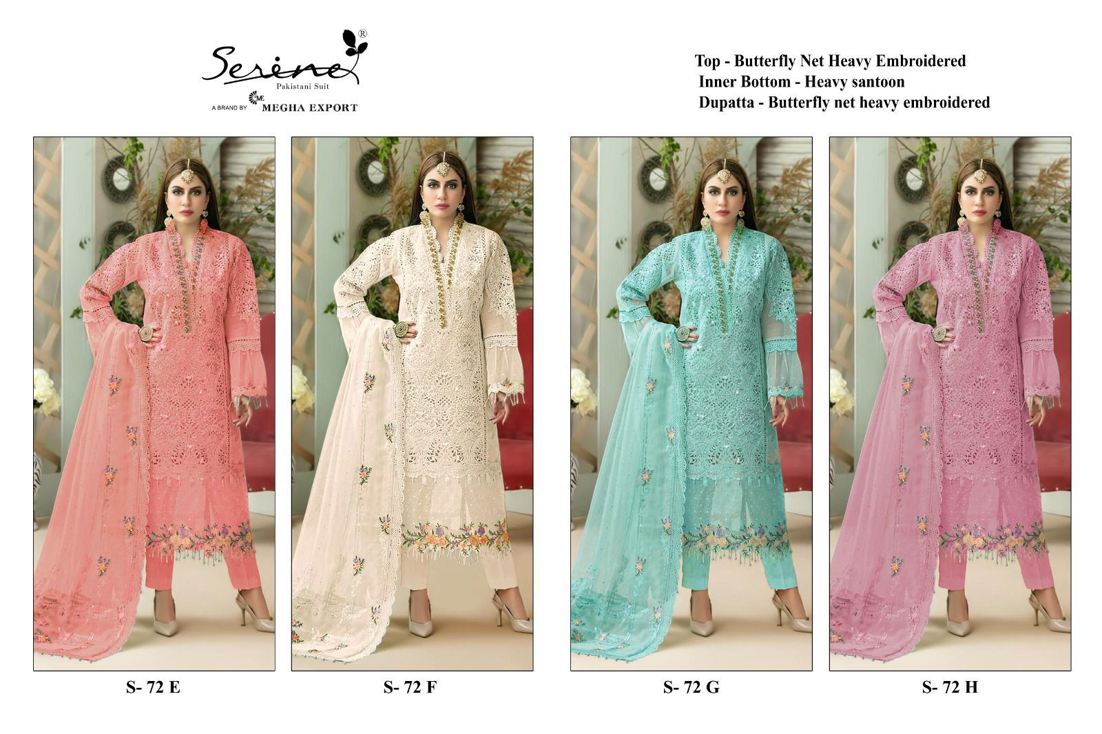 Serine S 72 E To H Designer Pakistani Suit Collection
